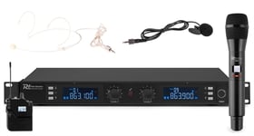 Power Dynamics PD632C 2x 20-Channel Digital UHF Co, Trådlöst mikrofonsystem med 2x20kanaler handmikr + ficksändare/headset