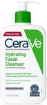 Cerave Hydrating Facial Cleanser 16 Oz for Daily Face Washing, Dry to Normal Ski