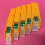 5 Refillable Cartridges + INK For Canon Pixma MG 5450 5550 5650 550/551 BK/C/M/Y