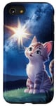 Coque pour iPhone SE (2020) / 7 / 8 Chaton drôle de chat dans l'espace mignon rétro art vintage