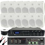 1200W LOUD Outdoor Bluetooth System 12x White Speaker Weatherproof Music Player