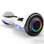 QINGMM Hoverboard,with Bluetooth Speaker And LED Lights Self Balancing Car,Intelligent Two-Wheel Electric Scooter for Kids And Adult,White