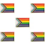 5-pack Progress Pride knappnålsbroscher flaggmärke brosch märken (Progress Pride)