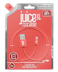 Juice XL 2m Apple Lightning Cable. USB to Lightning iPhone Charger Cable, MFI Certified Apple Charger Cable. Long, Durable iPad Charger Cable & iPhone Cable (Coral)