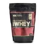Optimum Nutrition Gold Standard Whey Protein Powder Muscle Building Supplements with Glutamine and Amino Acids, Delicious Strawberry, 15 Servings, 450 g