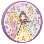 Kids Licensing | Disney Princess Wall Clock | Children's Watch | Analog | Easy to Read | Learning The Hours | 25 cm Diameter | Easy Installation | AA Batteries | Official License