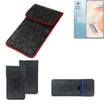 Protective cover for Xiaomi Redmi Note 12 Pro 4G dark gray red edges Filz Sleeve