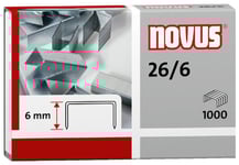 Novus 26/6, Häftklammersats, 6 Mm, Fixering, 1000 Klammer, Stål, Rostfritt Stål