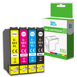 InkJello Compatible Ink Cartridge Replacement for Epson Expression Home XP-2100 XP-2105 XP-3100 XP-3105 XP-4100 XP-4105 WorkForce WF-2810DWF WF-2830DWF WF-2835DWF WF-2850DWF 603XL BK/C/M/Y (4-Pack)