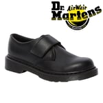 Dr Martens School Shoes Boys Formal Hook And Loop Strap Black Leather Kamron