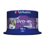 VERBATIM DVD+R WIDE INKJET PRINTABLE NO ID BRAND 4,7 GB 50 STK