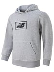 New Balance Essentials Brushed Back Hoodie - Grey, Grey, Size M