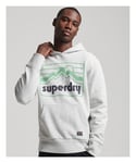 Superdry Mens Vintage 90S Terrain Hoodie - Grey Cotton - Size Small