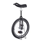 JFF Unicycle Wheeled Bike Skidproof Tire Bike Height Adjustable Alloy Rim Bicycle with Sturdy Storage Stand Balance Cycling Exercise Fitness,Black,20