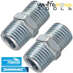Silverline Air Line Equal Union Connector Hose Male 25mm 2pc 1/4" BSPT
