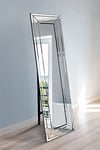 MirrorOutlet New Triple Bevel Large Modern Venetian Cheval Free Standing Mirror 5Ft X 1Ft3 (150 X 40cm), Frameless