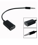 3.5mm Stereo Audio Splitter Jack Earphone Headphone 2 Way Adapter Y-Cable Lead