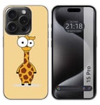 Housse En Silicone Compatible Avec L'IPhone 15 Pro (6.1) Design Girafe Dessins