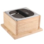 Coffee Knock Box, Stainless Steel + Wooden Box, Espresso Dump Bin Grind Waste Bin, Coffee Ground Knock Container Bucket Box