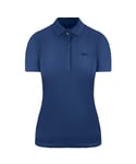 Lacoste Relaxed Fit Womens Blue Polo Shirt Cotton - Size Large