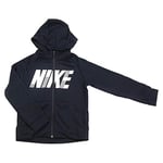 Nike Dry GFX Full Zip Hoodie Sweat à Capuche Mixte Enfant, Black/White, FR : S (Taille Fabricant : S)