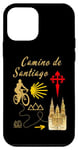 Coque pour iPhone 12 mini Bicigrino Camino de Saint-Jacques-de-Compostelle Vélo Femme