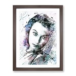 Vivian Leigh In Abstract Modern Art Framed Wall Art Print, Ready to Hang Picture for Living Room Bedroom Home Office Décor, Walnut A4 (34 x 25 cm)