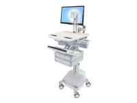 Ergotron StyleView - Vogn - for LCD-skjerm / PC-utstyr - medisinsk - aluminium, forsinket stål, kvalitetsplast - grå, hvit, polert aluminium - skjermstørrelse: inntil 24 - utgang: AC 230 V - 66 Ah - blysyre - TAA-samsvar