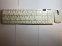 White Wireless Keyboard & Num Pad & Mouse for LG 27MT93V 27-Inch Smart 3D LED TV