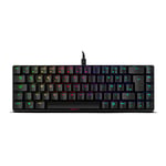 Ozone Gaming Mini Tactical Keyboard -OZTACTICALDE- Clavier mécanique sans pavé numérique, Bluetooth, commutateurs Outemu Red, éclairage LED RGB, Silencieux, Layout Allemand, Noir