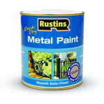 Silver Metal Paint Rustins Quick Dry 500ml Smooth Satin Finish No Primer Req