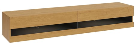 GFW Leon 180cm LED Wall TV Unit - Oak Effect