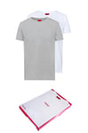 New HUGO BOSS mens 2 pack White Grey round crew neck cotton jeans t-shirt Large