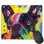Color Art Little Bulldog Mouse Pad with Stitched Edge Computer Mouse Pad with Non-Slip Rubber Base for Computers Laptop PC Gmaing Work Mouse Pad