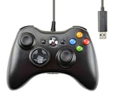 AMGGLOBAL® NEW BLACK COMPATIBLE WIRED USB CONTROLLER FOR MICROSOFT XBOX 360 & PC WINDOWS ELITE