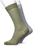 Calvin Klein Men's Mirrored Ck Logo Sock Classic, Green, One Size (Pack of 2)