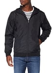 Build Your Brand Men's Windrunner Jacket, Black (Blk/Blk 00017)-Large (Manufacturer :Large)