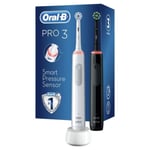 Oral-B Pro 3 3900 Roterande tandborste för vuxna Svart, Vit - Pro 3 3900 Duo biaÅy/czarny