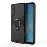 HAOYE Case for OPPO Find X2 Neo, 360 degree Rotating Ring Holder Kickstand Heavy Duty Armor Shockproof Cover, Double Layer Design Silicone TPU + Hard PC Case with Magnetic Car Mount. Black