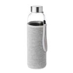 Vattenflaska glas 500ml med gummihölje - grey