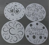 4 Pieces of Cake Environmental Protection PVC Sheet Spray Pattern/Cake Mold/Cake Transfer Mold/(Finished Product) high Quality