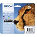 Epson T0715 Black Cyan Magenta Yellow Inkjet Cartridge Value (pack Of 4) C13t071