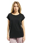 Urban Classics Women's Ladies Organic Extended Shoulder Tee T-Shirt, Black (Black 00007), X-Small