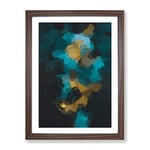 Light Blur In Abstract Modern Framed Wall Art Print, Ready to Hang Picture for Living Room Bedroom Home Office Décor, Walnut A3 (34 x 46 cm)
