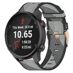 För Garmin Forerunner 245 20mm Nylon Woven Watch Band Grey