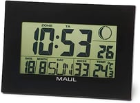 MAUL Horloge numérique MAULflow | Horloge avec Affichage de la température, de l'heure et de la Date | Idéal comme réveil et Calendrier | Horloge Digitale avec Grands Chiffres | Noir