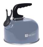 Valiant Portable Camping Whistling Kettle - Blue - 1 Litre Hiking Kettle