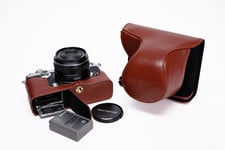 Genuine Real Leather Full Camera Case Bag Cover for Olympus PEN-F PEN F Open