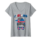 Womens Iceland, Icelandic Girl, Iceland Flag, Islandi V-Neck T-Shirt