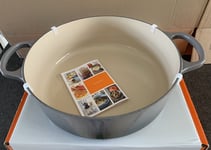 Le Creuset 30cm Cast Iron Risotto Pot  -Flint (New In Box)